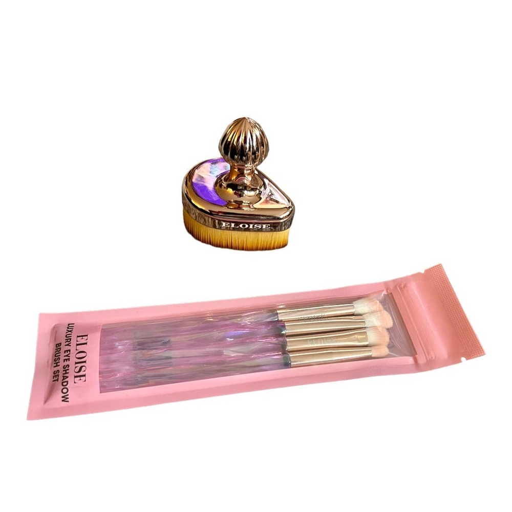 Eloise Rose Gold Teardrop Makeup Brush & Prism Luxury Eyeshadow Set